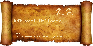 Kövesi Heliodor névjegykártya